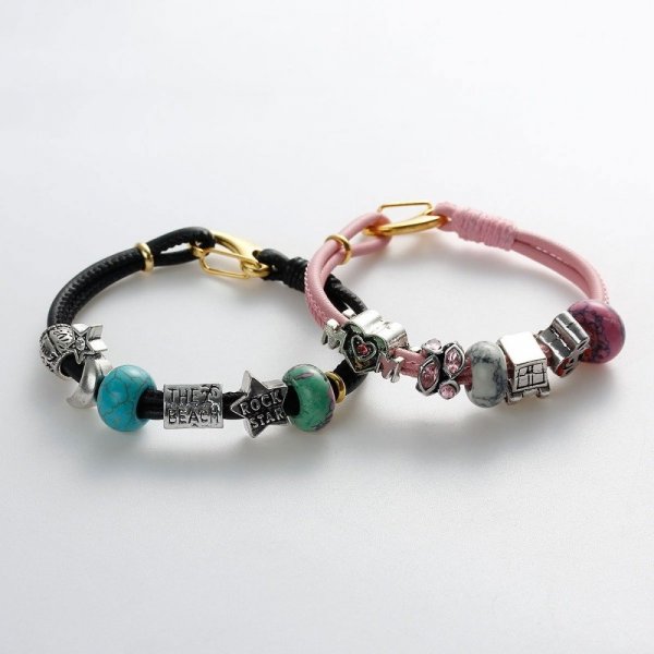 Pulseira europeia Double Uni Rose