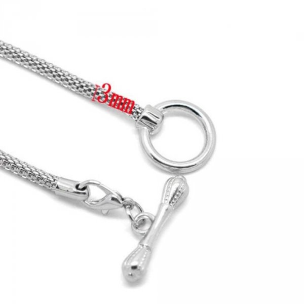 Pulseira Europeia com Alavanca 22cm Prata