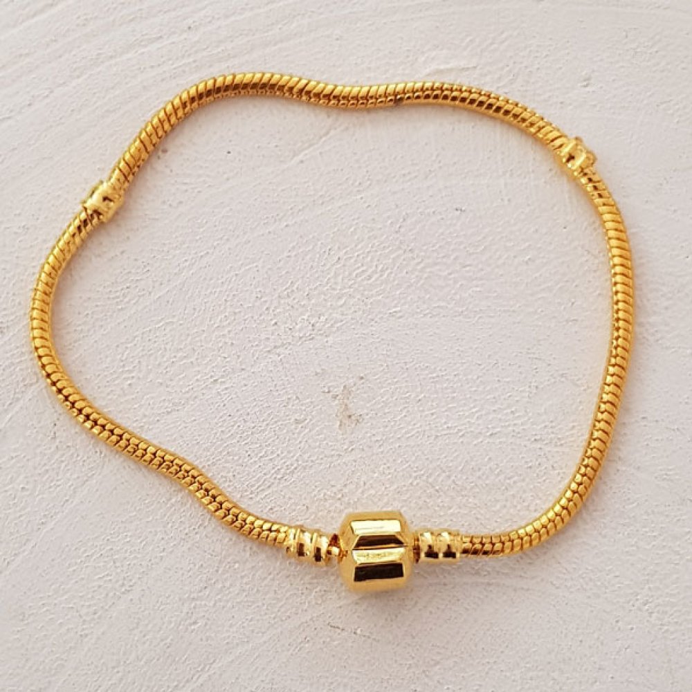 Pulseira de clipe europeu em ouro