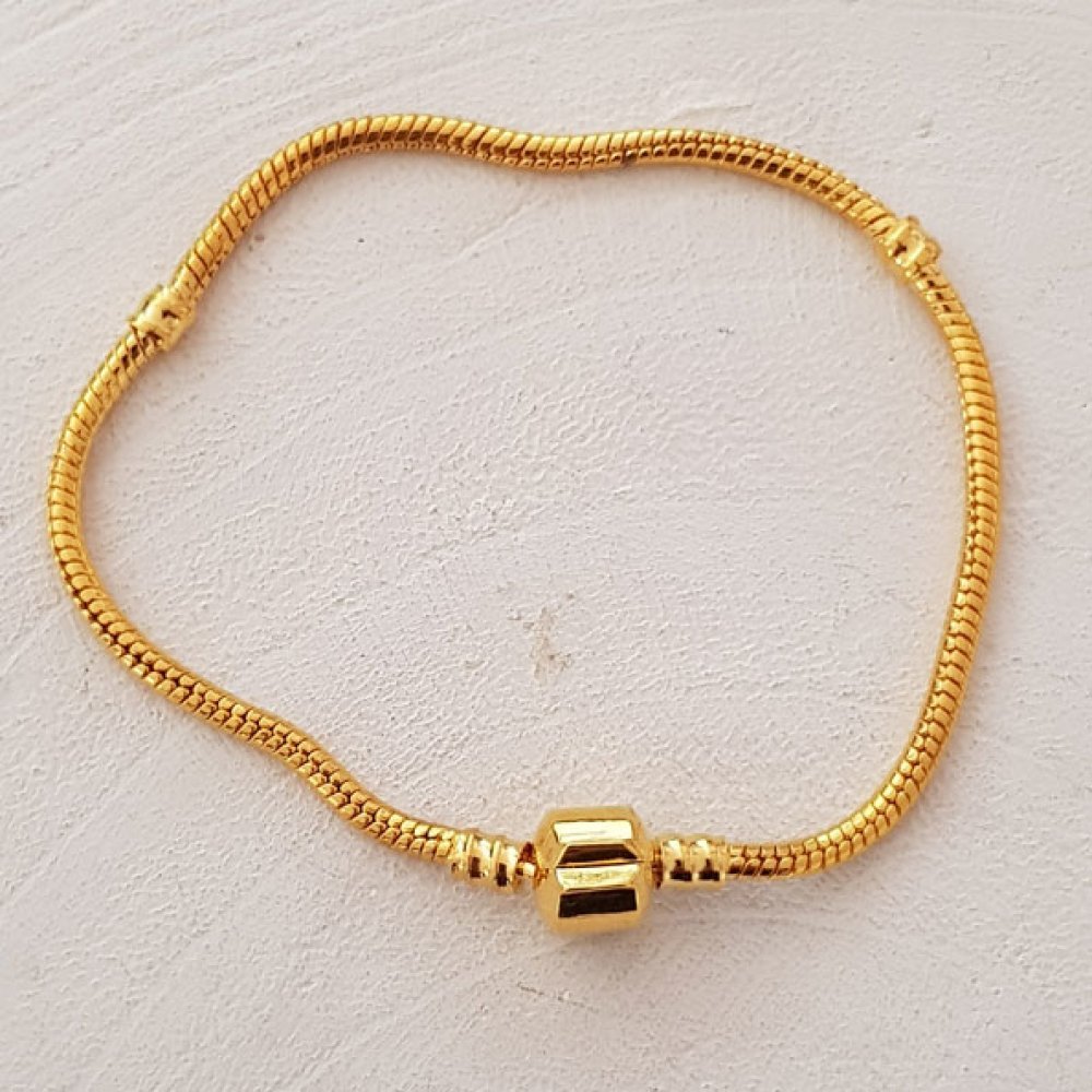 Pulseira de clipe europeu em ouro