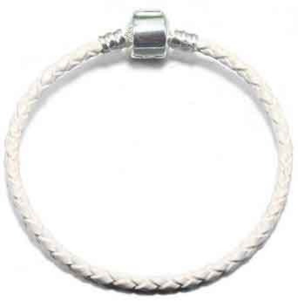 Pulseira europeia entrançada Clip Uni 02 DE 15 A 23 CM Branco