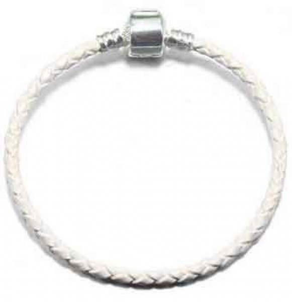 Pulseira europeia entran&ccedil;ada Clip Uni 02 DE 15 A 23 CM Branco