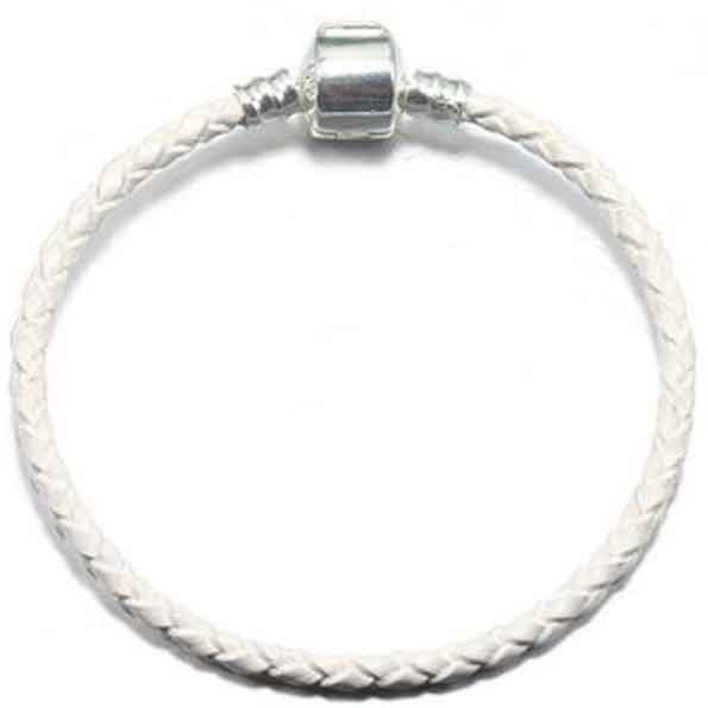 Pulseira europeia entrançada Clip Uni 02 DE 15 A 23 CM Branco