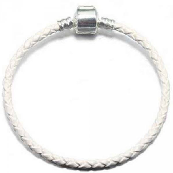 Pulseira europeia entran&ccedil;ada Clip Uni 02 DE 15 A 23 CM Branco