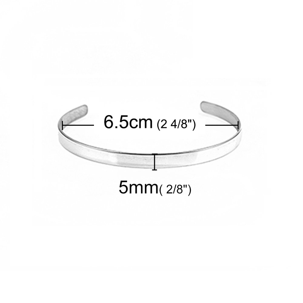Pulseira de punho de 5 mm em aço inoxidável N°01