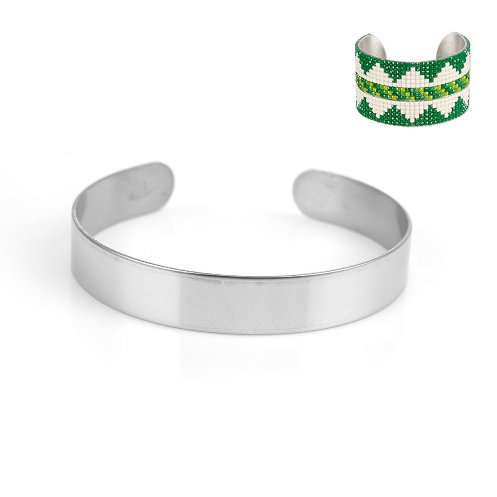 Pulseira de punho de 10 mm em aço inoxidável N°02