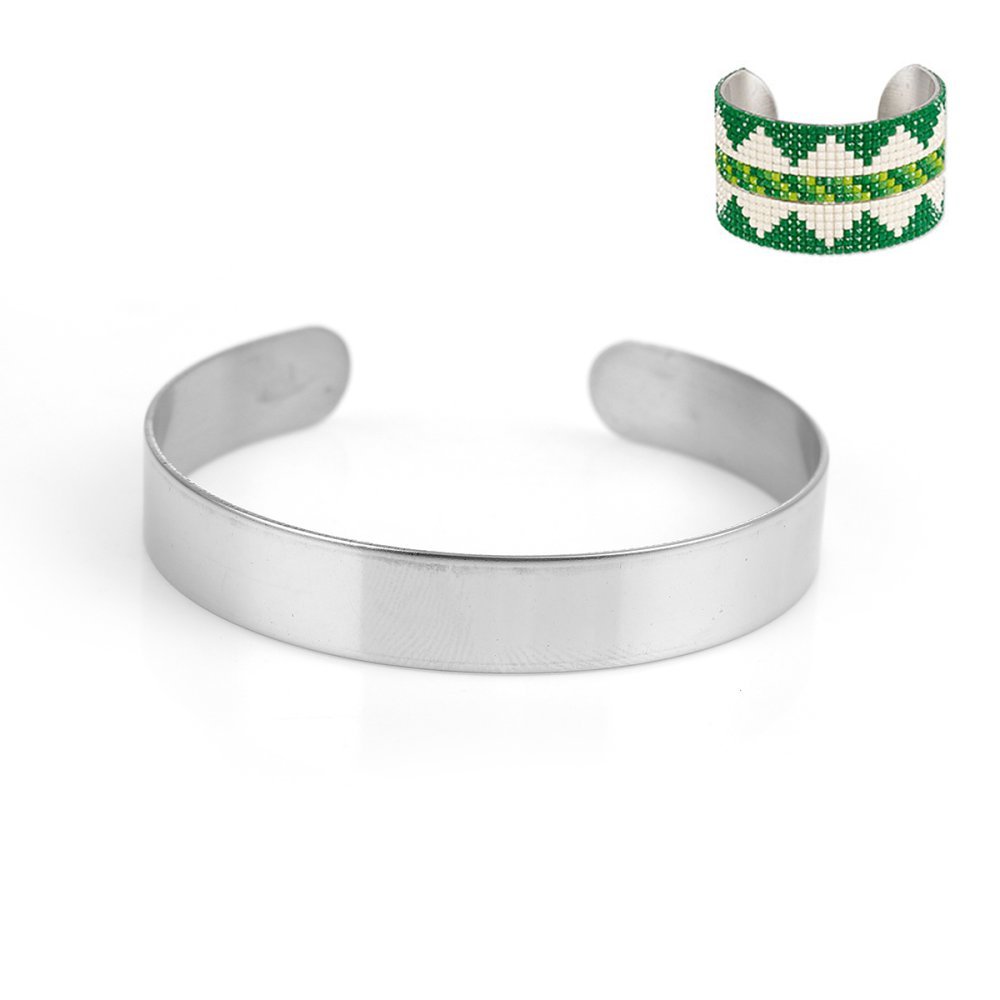 Pulseira de punho de 10 mm em aço inoxidável N°02