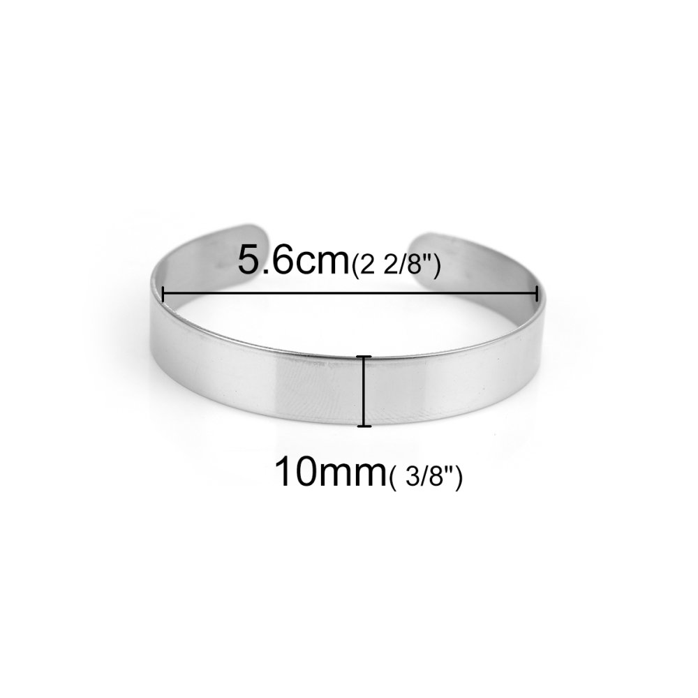 Pulseira de punho de 10 mm em aço inoxidável N°02