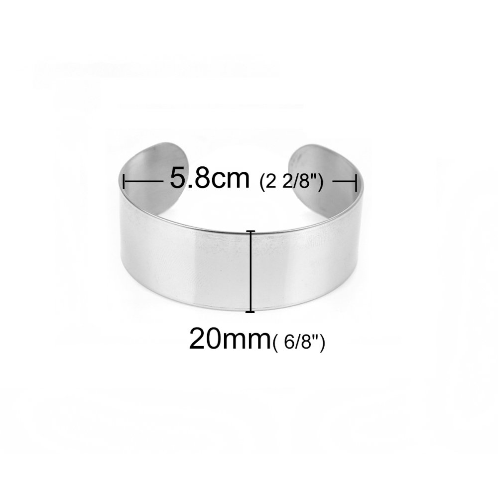 Pulseira de punho em aço inoxidável de 20 mm N°03