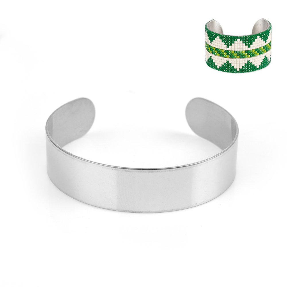 Pulseira de punho em aço inoxidável de 15 mm N°04
