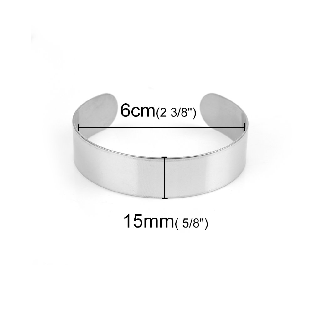 Pulseira de punho em aço inoxidável de 15 mm N°04