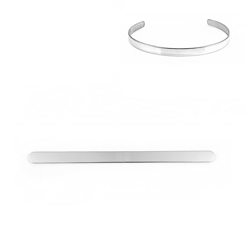 Pulseira de punho em aço inoxidável de 10 mm N°05 para dobrar