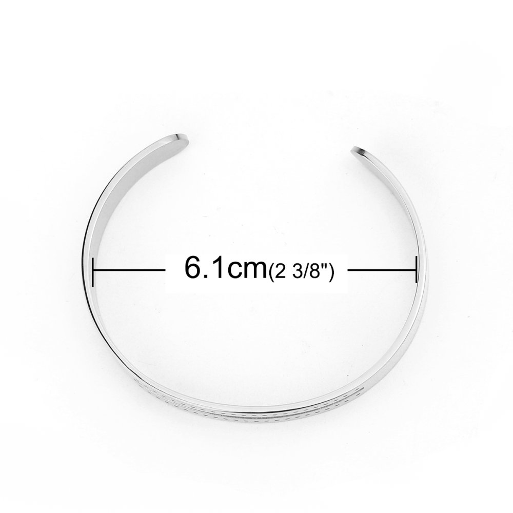 Pulseira de punho semi-aberta de 10 mm em aço inoxidável N°07