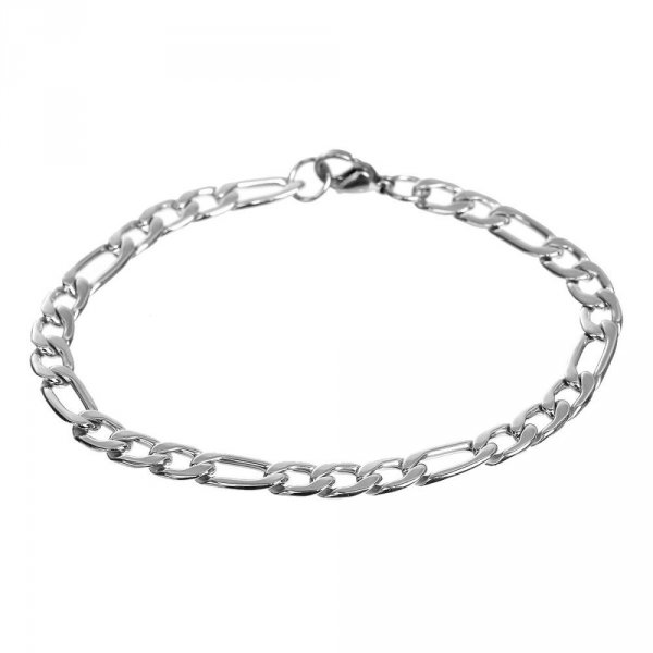 Bracelete N&deg;02 em a&ccedil;o inoxid&aacute;vel 304, 21 cm