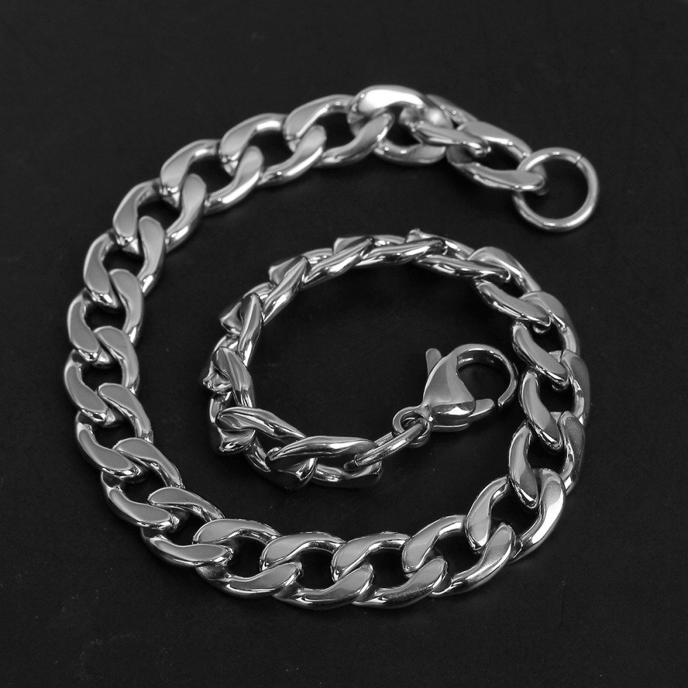 Pulseira N°03 em aço inoxidável 304, 21 cm