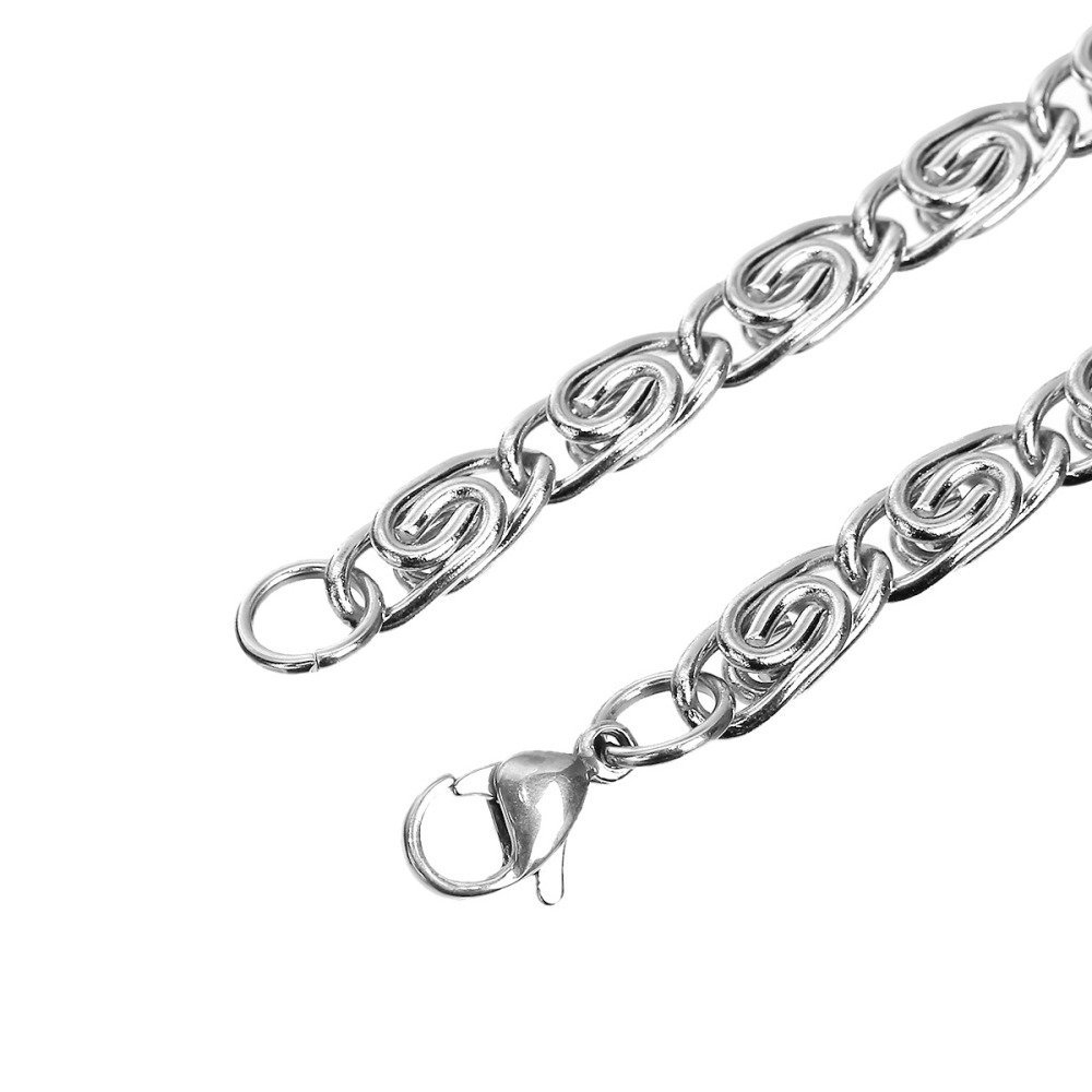 Pulseira de 21,5 cm em aço inoxidável N°06 em 304