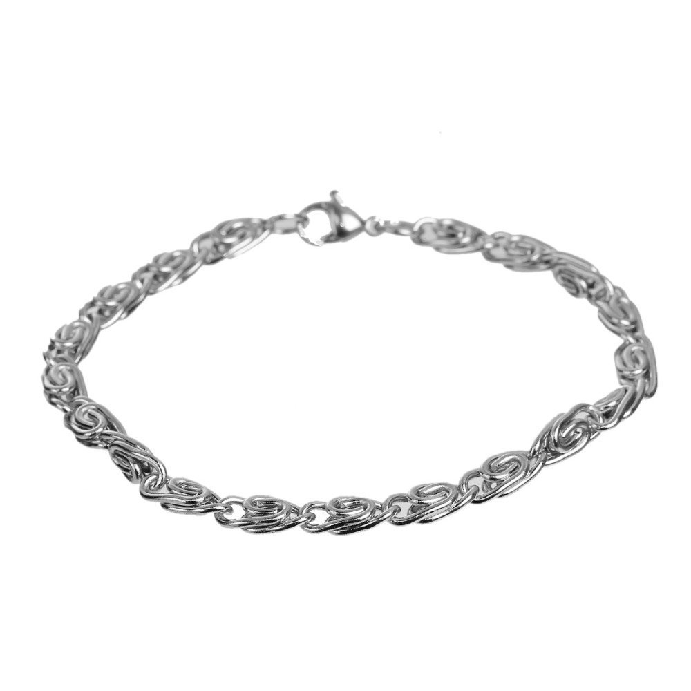 Pulseira de 21,5 cm em aço inoxidável N°06 em 304