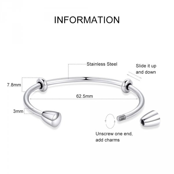 Bracelet Rigide Acier Inoxydable N&deg;12 Argent