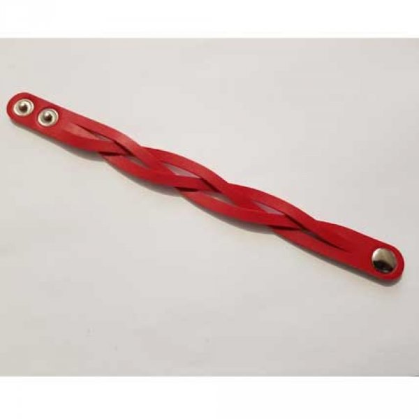 Correia de couro entran&ccedil;ado vermelha