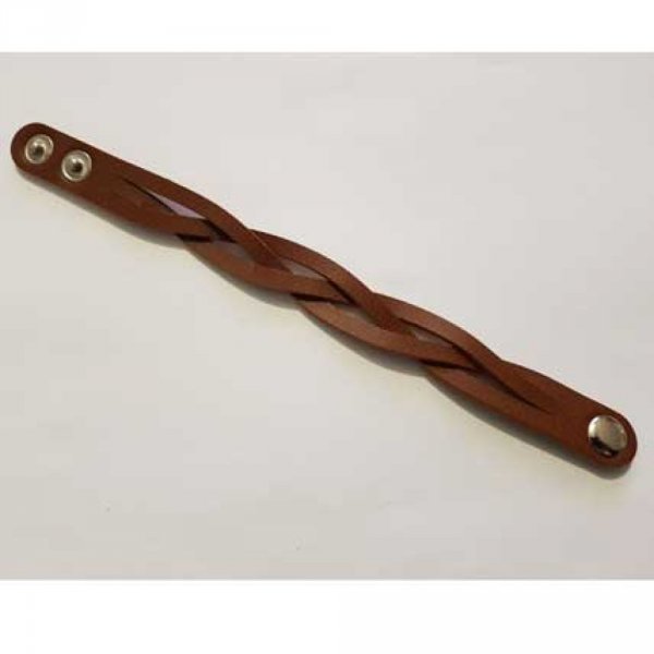 Pulseira de couro entran&ccedil;ado