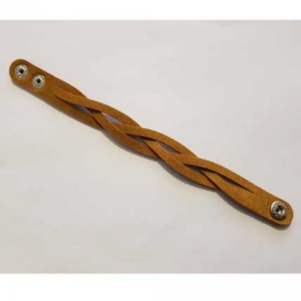 Pulseira de couro entran&ccedil;ado