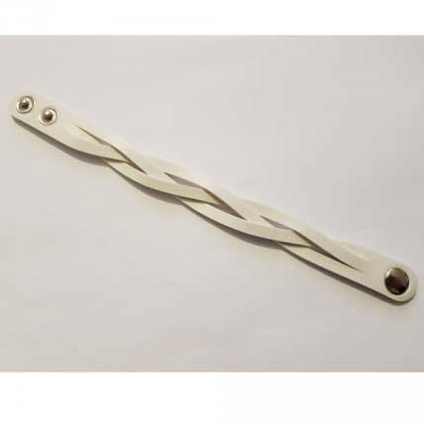 Correia de couro entran&ccedil;ada branca