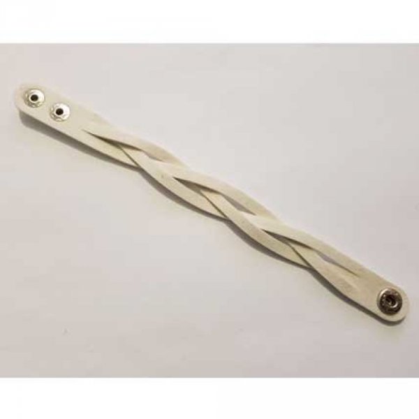 Correia de couro entran&ccedil;ada branca