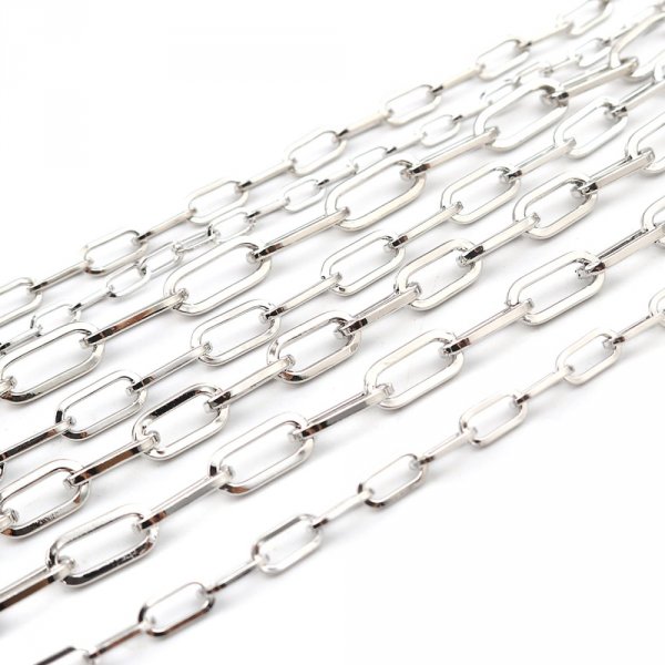 Bracelet maille ovale plaqu&eacute; platine 22 cm N&deg;02