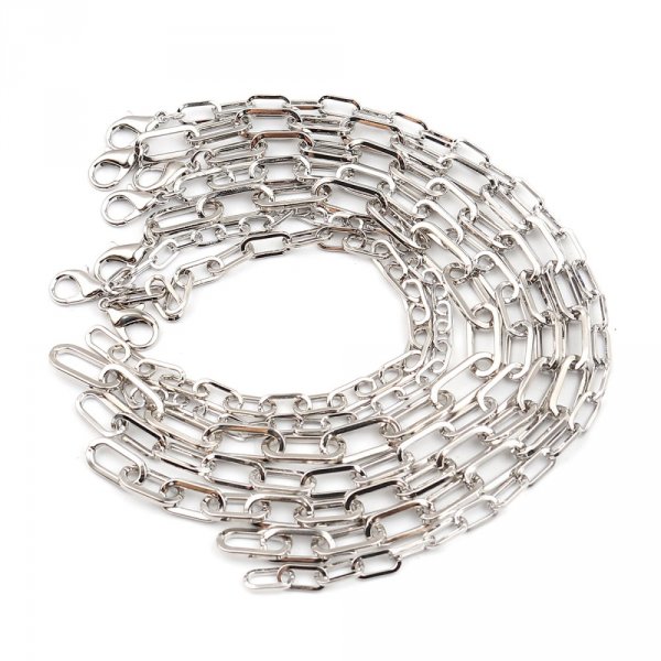 Bracelet maille ovale plaqu&eacute; platine 22 cm N&deg;02