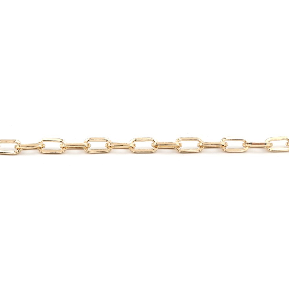 Pulseira de malha oval banhada a ouro 16K 22 cm N°03
