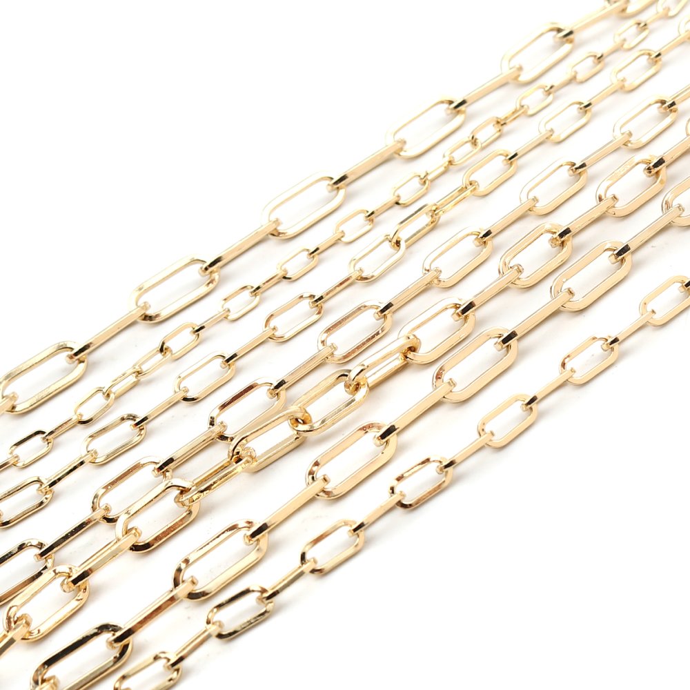 Pulseira de malha oval banhada a ouro 16K 22 cm N°03