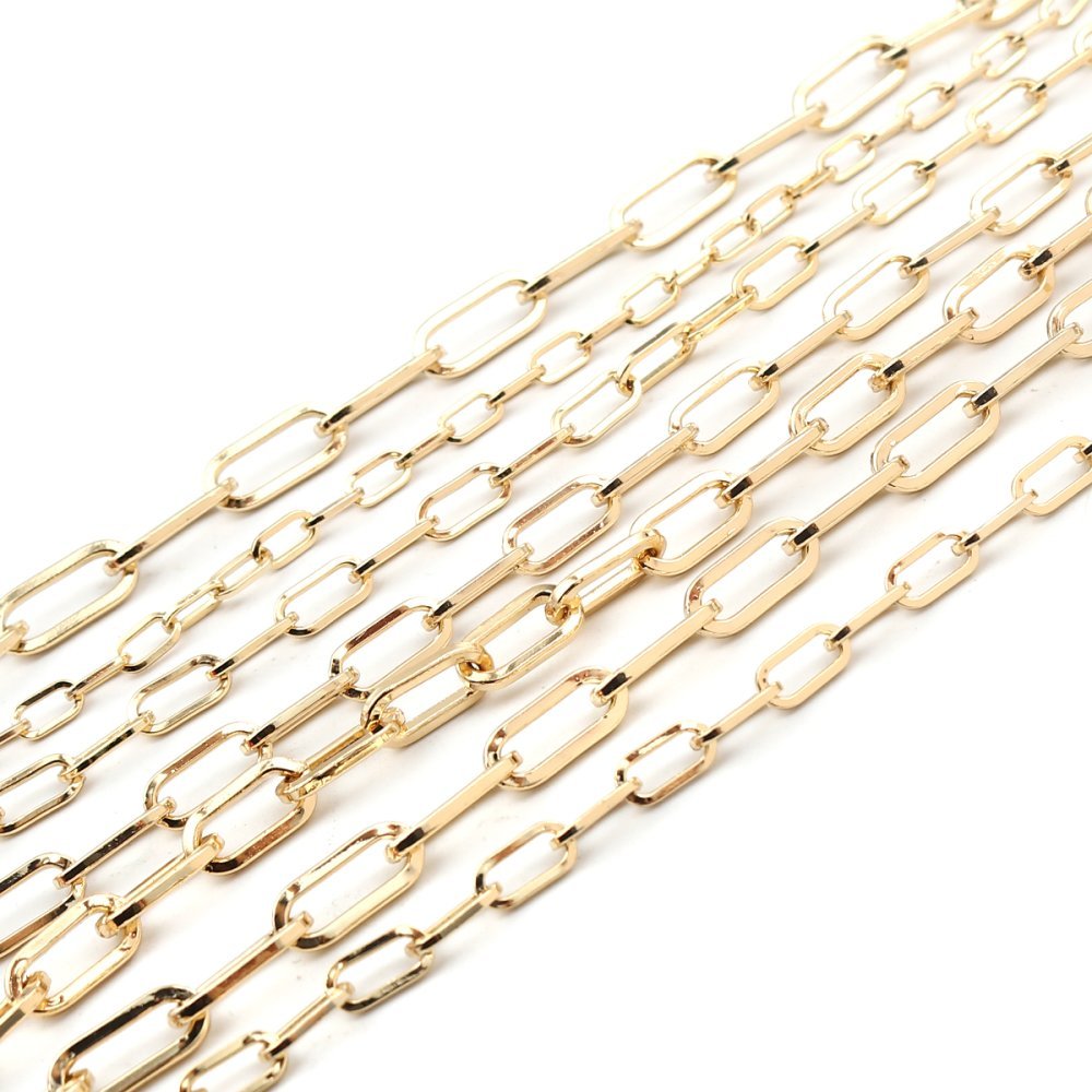 Pulseira de malha oval banhada a ouro 16K 22 cm N°03