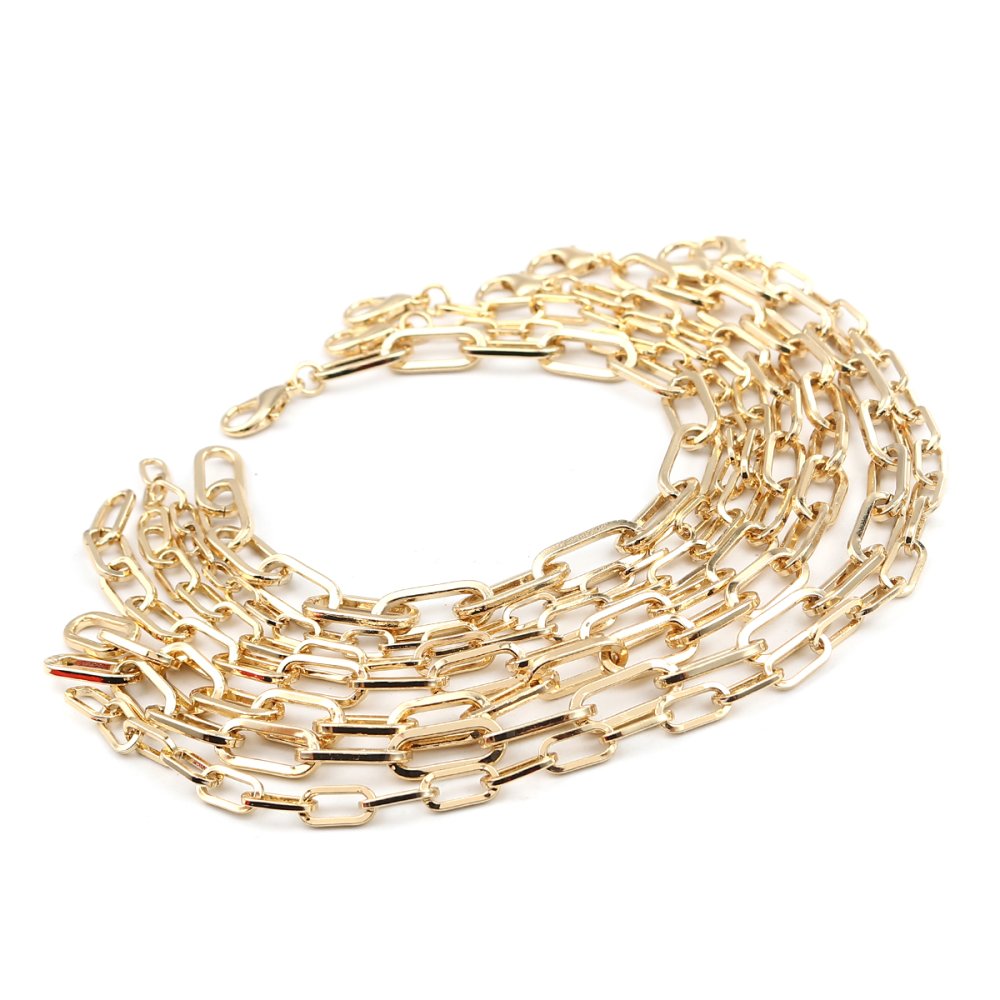 Pulseira de malha oval banhada a ouro 16K 22 cm N°03