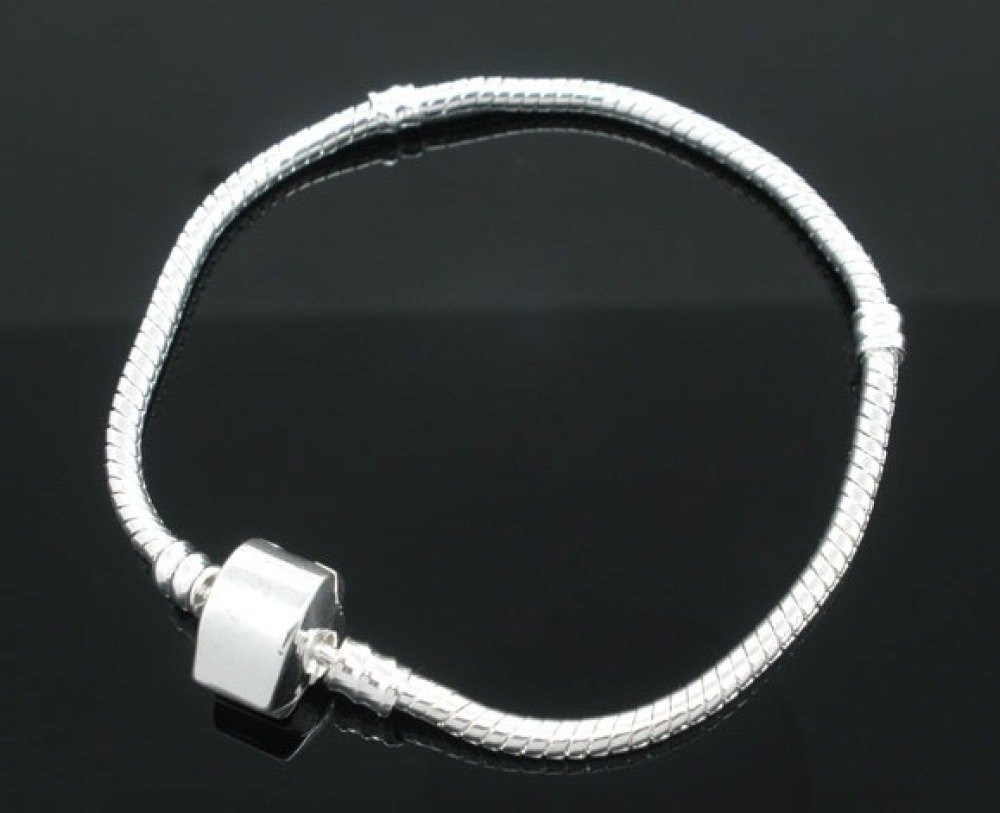 Pulseira europeia de corrente de cobra 3 mm magnetizada de 17 a 23 cm