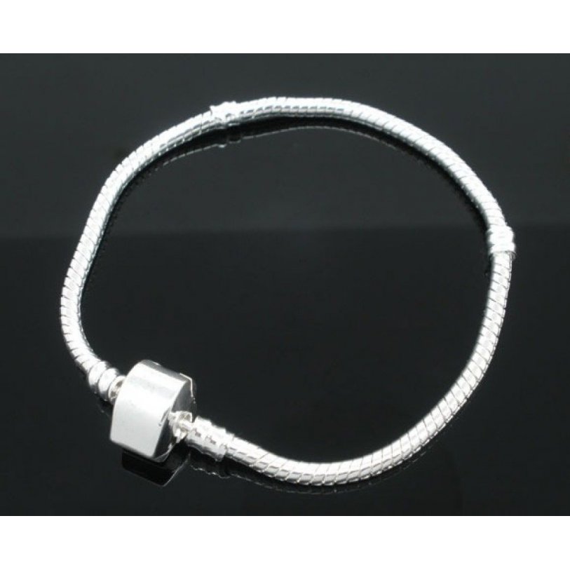 Pulseira europeia de corrente de cobra 3 mm magnetizada de 17 a 23 cm
