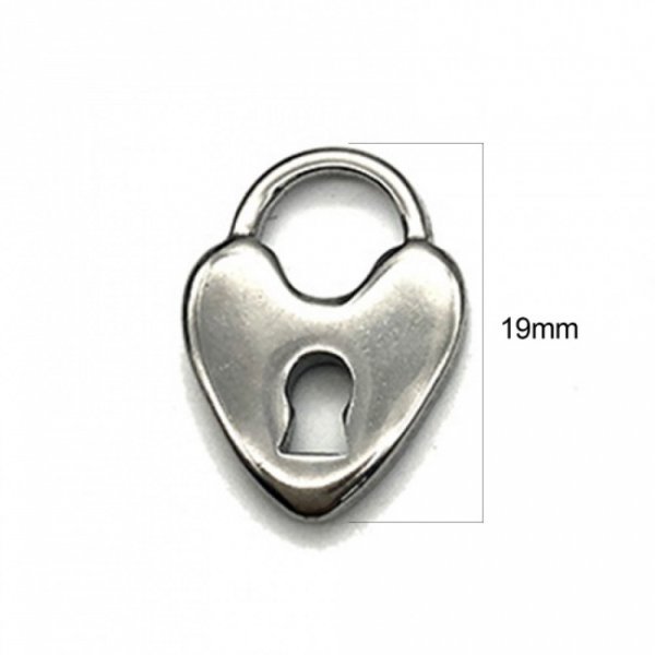 Breloque Acier inoxydable Argent C&oelig;ur N&deg;01