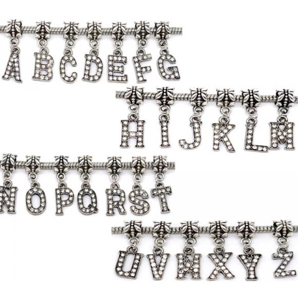 Breloque Alphabet 03 Lettre Q et Strass