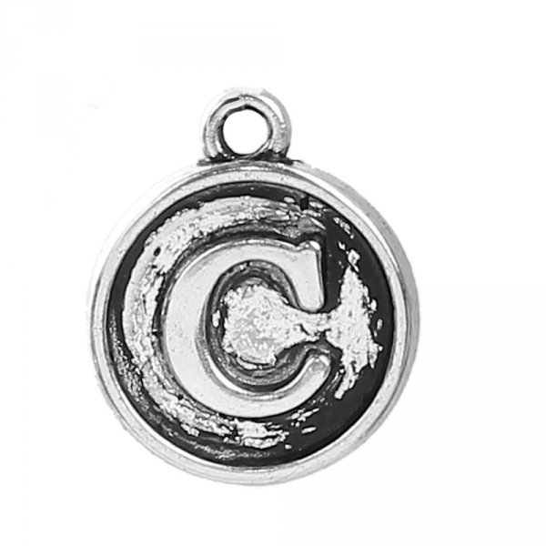 Breloque Alphabet M&eacute;daille 02 Lettre C