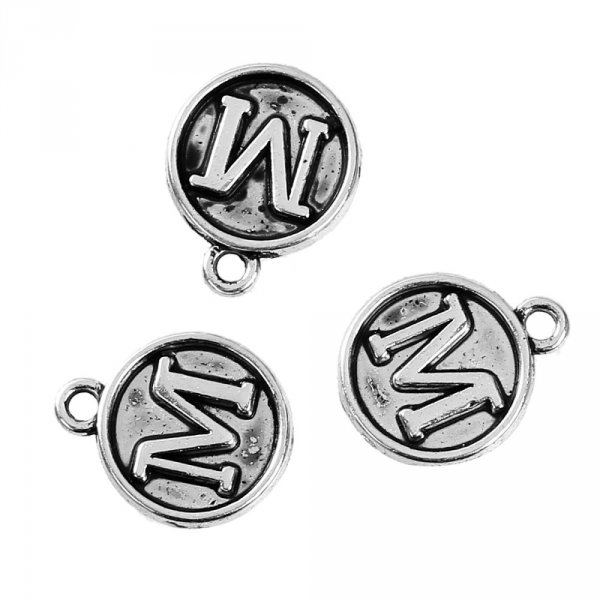 Breloque Alphabet M&eacute;daille 02 Lettre M