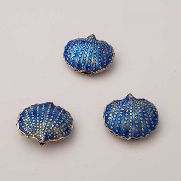 Breloque Coquille Saint Jacques Bleu Fonc&eacute;