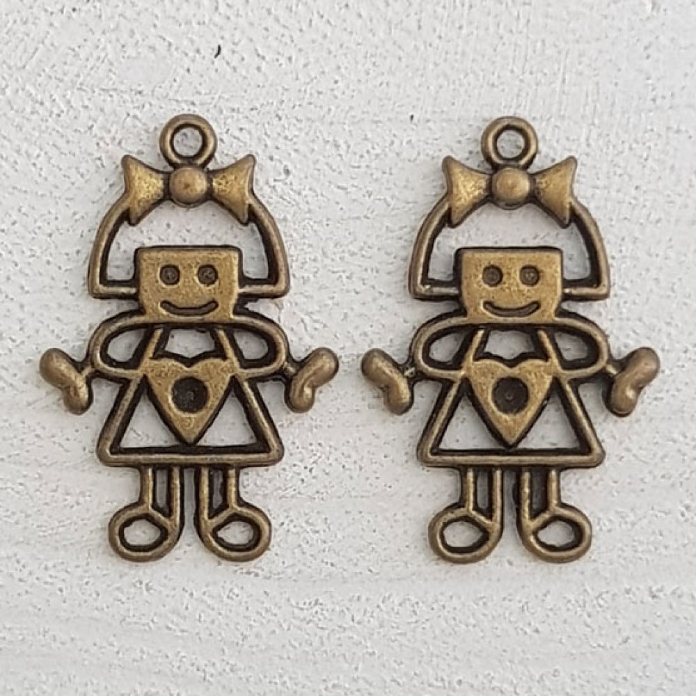 Charm Criança N°53 Menina Bronze