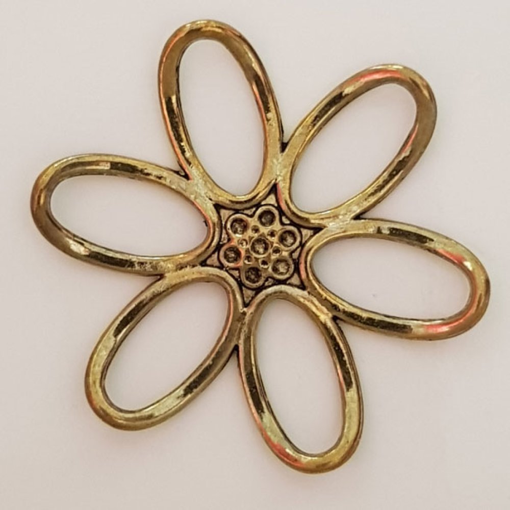 Pendente Flor em Metal N°003 Bronze
