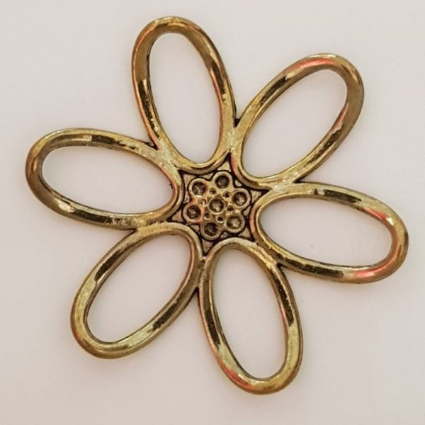 Pendente Flor em Metal N&deg;003 Bronze
