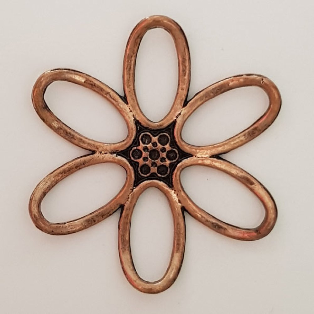 Pendente de flor em metal N°003 Cobre