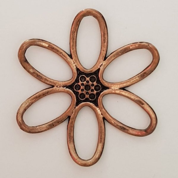 Pendente de flor em metal N&deg;003 Cobre