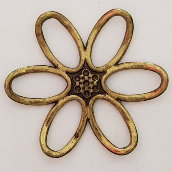 Pendente Flor em Metal N&deg;003 Ouro Velho