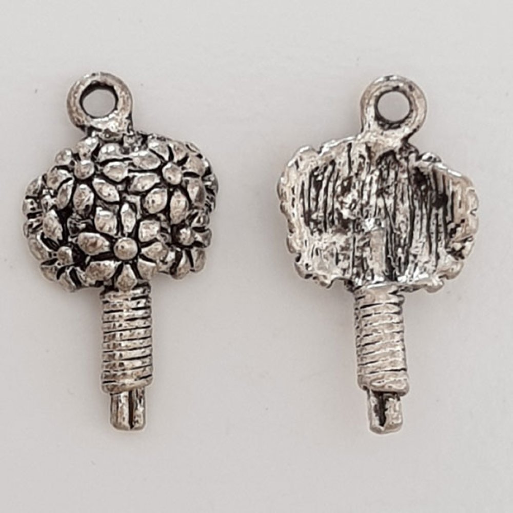 Pendente flor em metal N°009 Prata