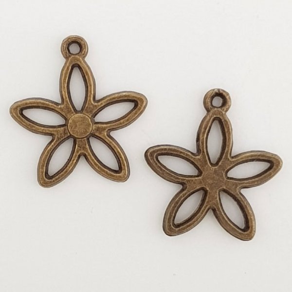 Pendente Flor em Metal N&deg;016 Bronze