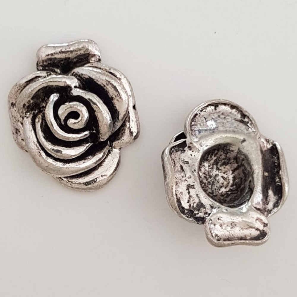 Pendente flor em metal N°018 Prata