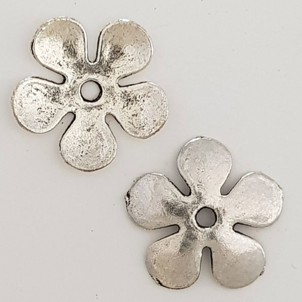 Pendente flor em metal N°027 Prata